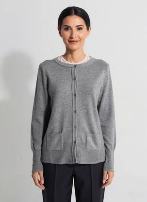 Vestă cu mâneci lungi guler rotund gri DIANE LAURY femeie
