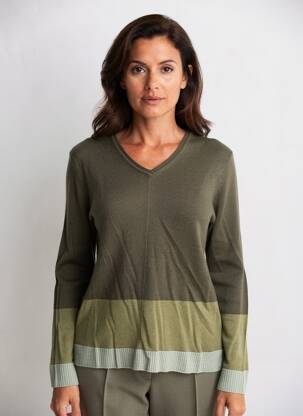 Pulover croială dreaptă mâneci lungi verde MARIA BELLENTANI femeie