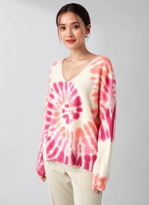 Pulover guler în v mâneci lungi roz MPC (MA PETITE CAPSULE) femeie