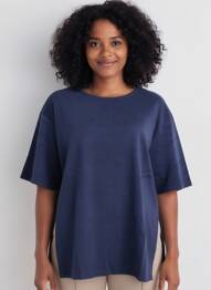 Tricou mâneci 3/4 mâneci 3/4 albastru CREAM femeie