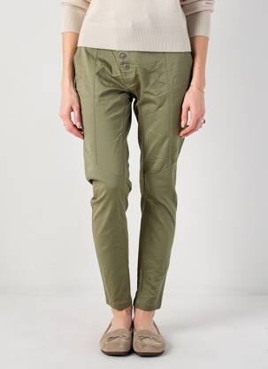Pantalon slim talie elastică verde NÜ femeie