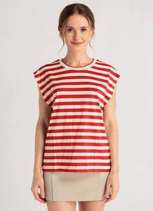 Tricou elasticitate mâneci scurte roșu FLOOR femeie