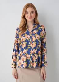Cămașă imprimeu floral mâneci lungi albastru LA PETITE ETOILE femeie
