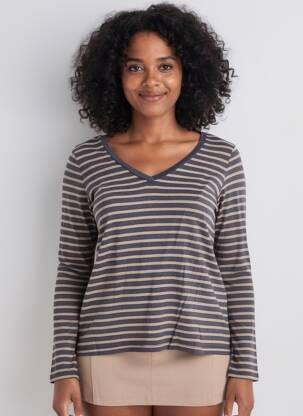 Tricou mâneci lungi mâneci lungi albastru PAKO LITTO femeie