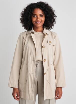 Trench țesătură poplin fără glugă bej BETTY BARCLAY femeie