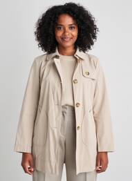 Trench țesătură poplin fără glugă bej BETTY BARCLAY femeie