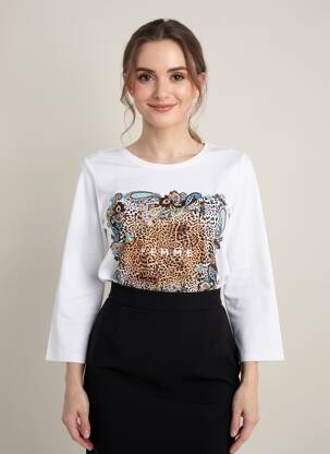 Top mâneci lungi mâneci lungi alb SIGNE NATURE femeie