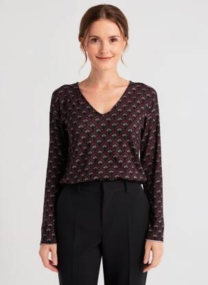 Top mâneci lungi mâneci lungi negru SOON femeie