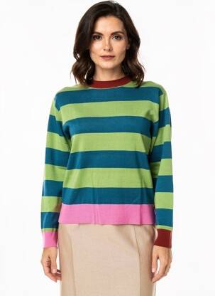 Pulover elasticitate mâneci lungi verde SURKANA femeie