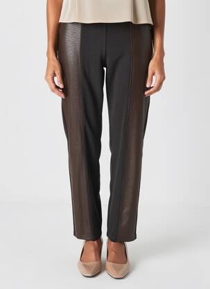 Pantalon slim talie elastică mărime normală maro TRICOT CHIC femeie