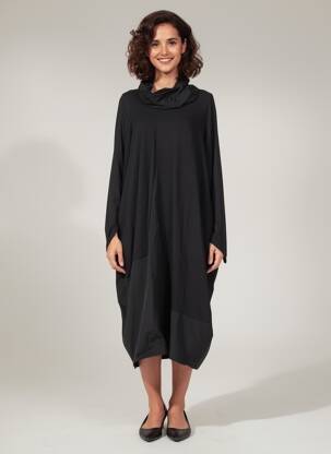 Rochie midi mâneci lungi mâneci lungi negru OZAI N KU femeie