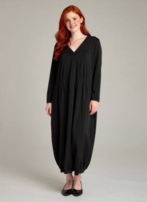 Rochie lungă mâneci lungi mâneci lungi negru GRIZAS femeie