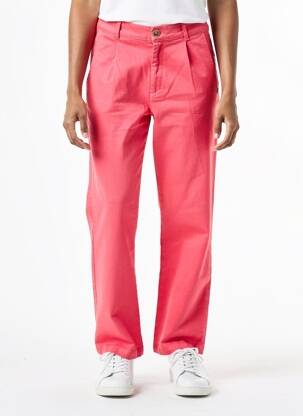 Pantalon drept închidere cu fermoar sub clapetă cu nasturi roz GARCIA femme