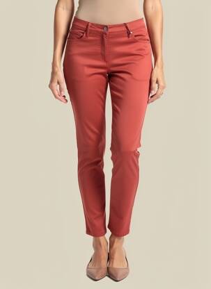 Pantalon slim țesătură poplin mărime normală portocalie BETTY BARCLAY femeie