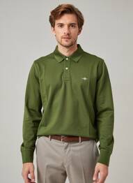 Polo mâneci lungi mâneci lungi verde GANT bărbat