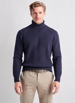 Pulover cu guler înalt mâneci lungi mâneci lungi albastru GANT bărbat