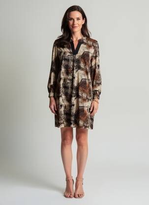 Rochie scurtă mâneci 3/4 mâneci 3/4 negru SIGNATURE femeie