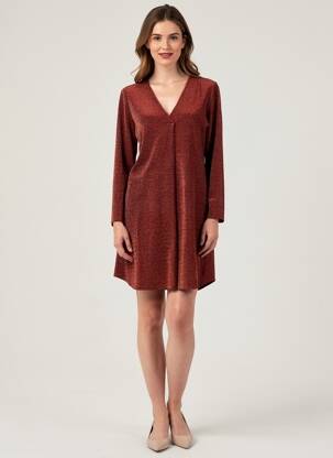 Rochie scurtă mâneci lungi mâneci lungi roșu ESPERANCE femeie