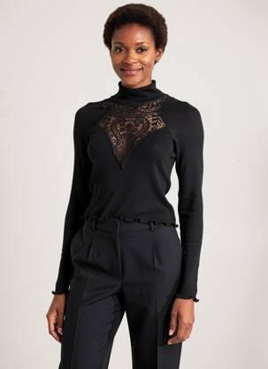 Top mâneci lungi mâneci lungi negru OSCALITO femeie