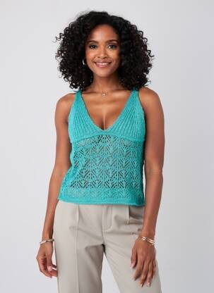 Top elasticitate bretele subțiri verde MOLLY BRACKEN femeie