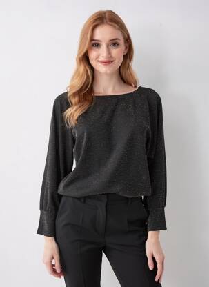 Top elasticitate mâneci lungi negru BETTY BARCLAY femeie