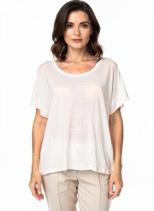 Tricou elasticitate mâneci scurte bej KANOPE femeie