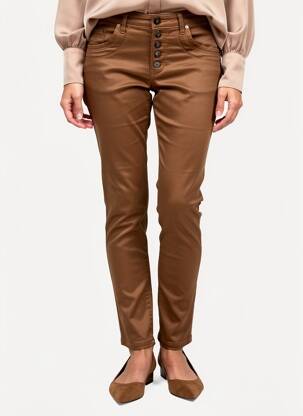 Pantalon slim buzunare maro PLACE DU JOUR femeie
