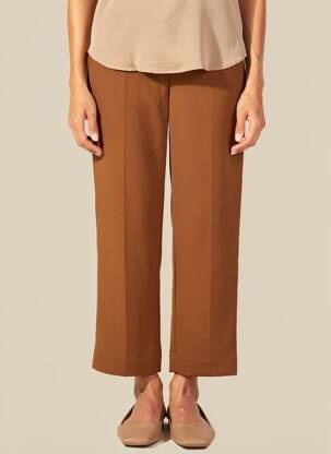 Pantalon 7/8 elasticitate mărime normală maro CHARMING GIRL femeie