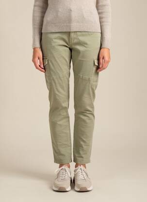 Pantalon cargo buzunare mărime normală verde PLACE DU JOUR femeie