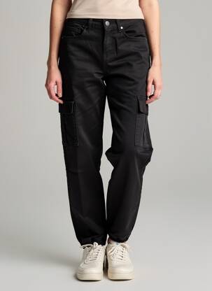 Pantalon cargo buzunare mărime normală negru NINA CARTER femeie