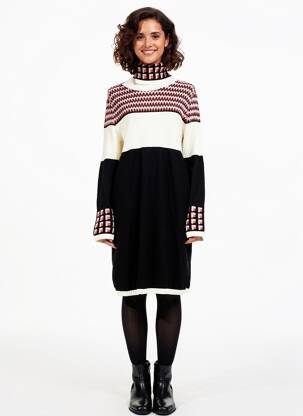 Rochie pulover elasticitate mâneci lungi negru TRICOT CHIC femeie