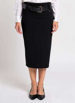 Fustă midi elasticitate negru DANIELA femeie