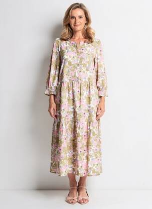 Rochie midi mâneci 3/4 mâneci 3/4 verde JENSEN femeie