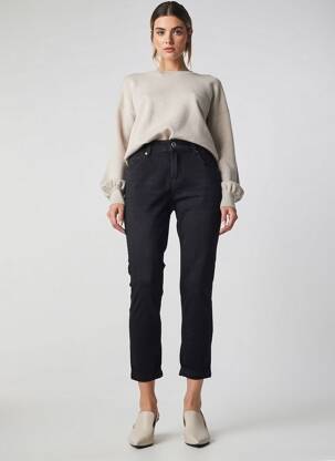 Pantalon 7/8 închidere cu fermoar sub clapetă cu nasturi negru BETTY BARCLAY femeie