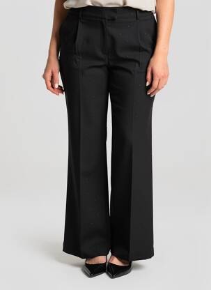 Pantalon drept închidere cu fermoar sub clapetă cu cârlig mărime normală negru ICHI femeie