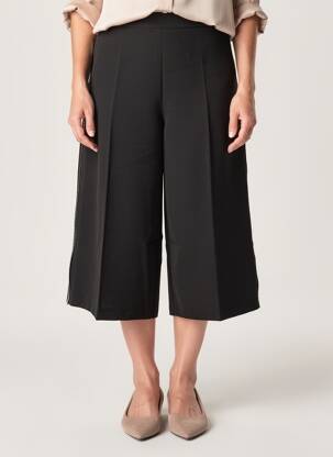 Pantalon trei sferturi elasticitate talie joasă negru EMA BLUE'S femeie