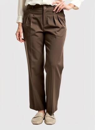 Pantalon chino țesătură poplin mărime normală maro JUS DE POM femeie