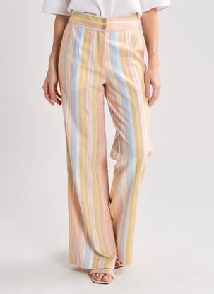 Pantalon larg țesătură poplin mărime normală roz TIFFOSI femeie