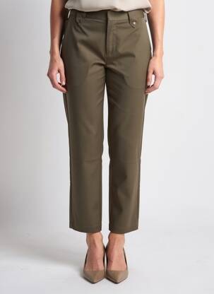 Pantalon slim țesătură poplin mărime normală verde TIFFOSI femeie