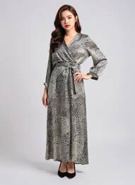 Rochie lungă mâneci lungi mâneci lungi negru ELENA Z femeie