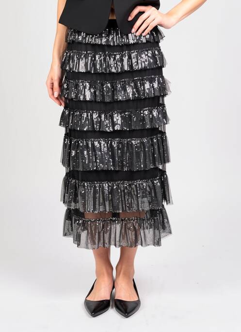 Fustă lungă croială fluidă negru MAY BY SHINING STAR femme