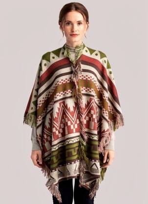 Poncho verde MAT. femeie