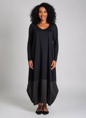 Rochie lungă mâneci lungi mâneci lungi negru AN II VITO femeie