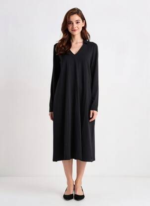 Rochie midi mâneci lungi mâneci lungi negru MES SOEURS ET MOI femme