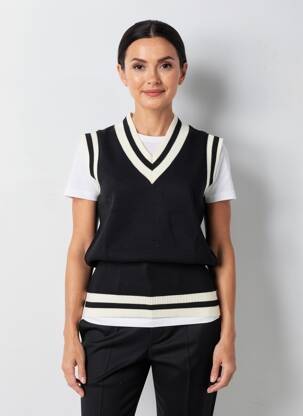 Rochie pulover croială dreaptă mâneci scurte negru MAT. femeie