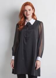 Rochie scurtă mâneci lungi mâneci lungi negru MAT. femeie