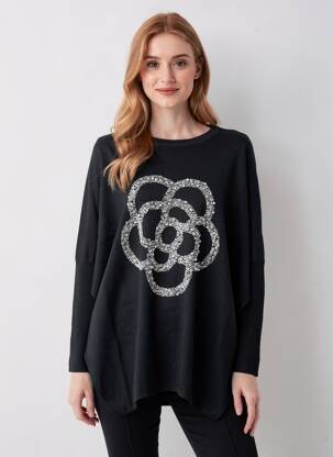 Rochie pulover guler rotund mâneci lungi negru LAMIAR femeie