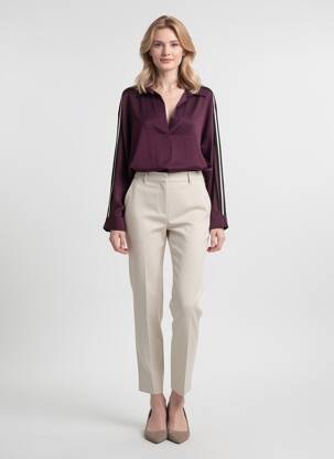 Bluză manșete cu nasturi și deschidere mâneci lungi violet MAT. femeie