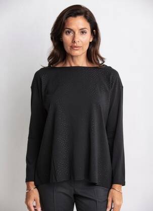 Tricou croială dreaptă mâneci lungi negru SOPHIA CURVY femme