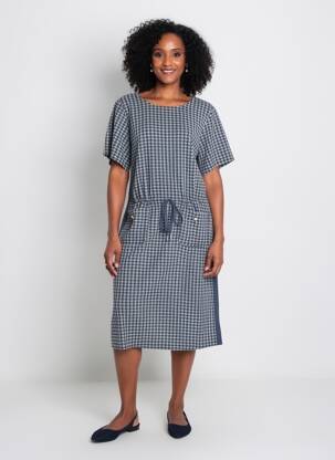 Rochie midi mâneci scurte mâneci scurte albastru YESTA femeie